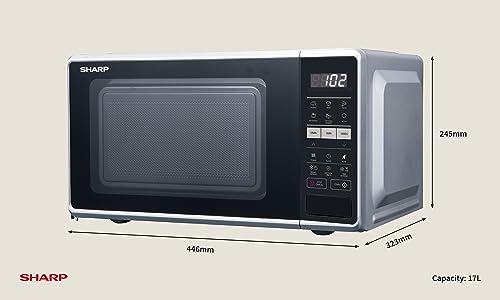 Sharp 17L 700W Black Microwave: 10 Power Levels, Auto Cook, Defrost