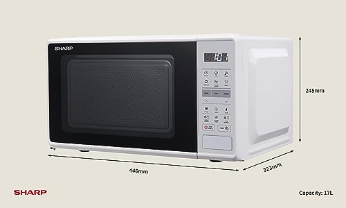 Sharp 17L 700W Black Microwave: 10 Power Levels, Auto Cook, Defrost