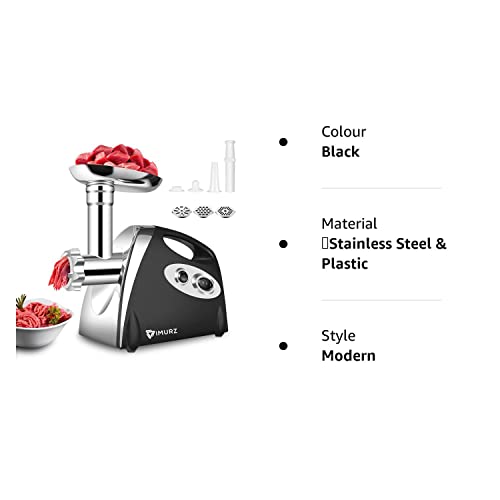 Powerful Electric Meat Grinder - 2800W Copper Motor, Black