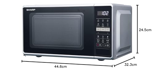 Sharp 17L 700W Black Microwave: 10 Power Levels, Auto Cook, Defrost