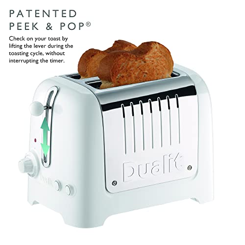 Dualit 2 Slice Lite Toaster, Polished with Black Trim, Bagel & Defrost