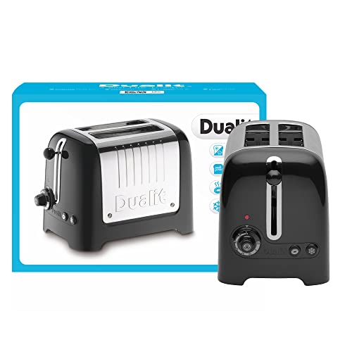 Dualit 2 Slice Lite Toaster, Polished with Black Trim, Bagel & Defrost