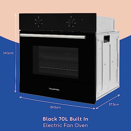 Russell Hobbs 70L Electric Built-in Oven: Black, 5 Functions