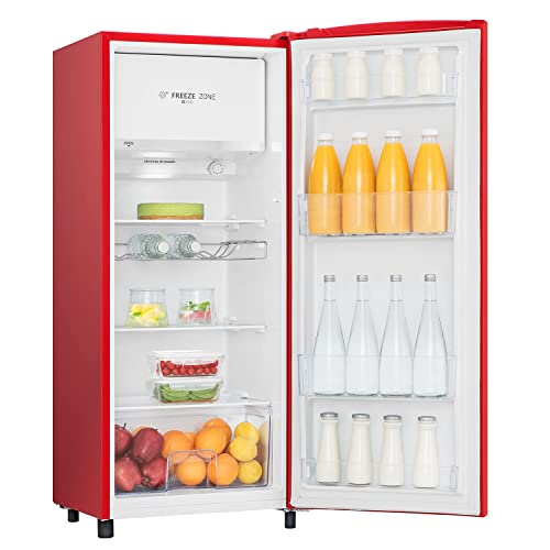 Hisense RR220D4BDE 52cm Retro Fridge, 165L, Auto Defrost, Silver