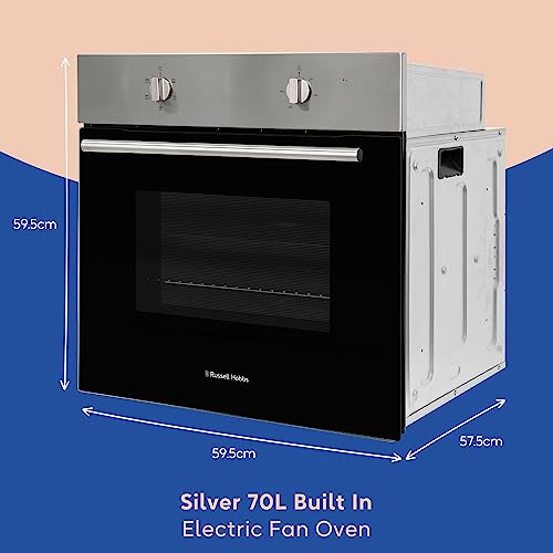 Russell Hobbs 70L Electric Built-in Oven: Stainless Steel, 5 Functions