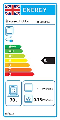 Russell Hobbs 70L Electric Built-in Oven: Stainless Steel, 5 Functions