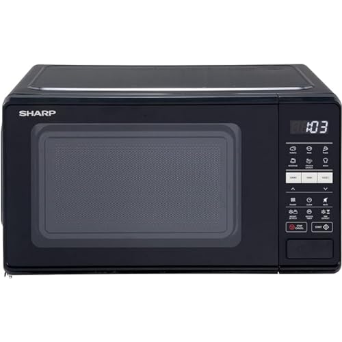 Sharp 17L 700W Black Microwave: 10 Power Levels, Auto Cook, Defrost