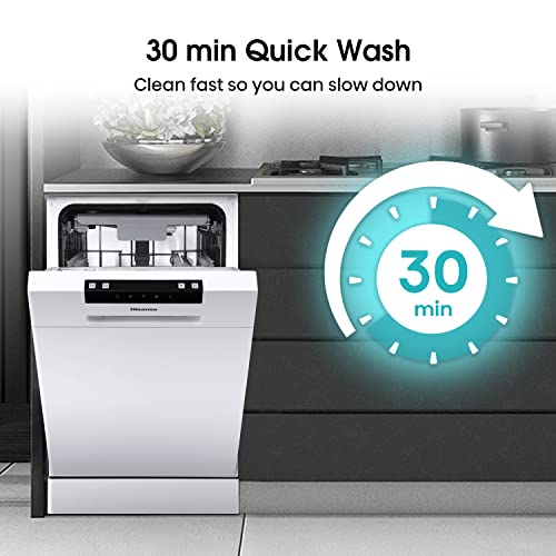 Hisense HS523E15WUK Slimline 10 Places Free Standing Dishwasher White