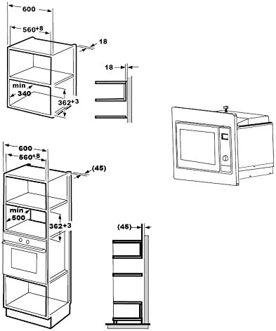 Cookology IM20LSS Integrated Microwave, 20L Capacity, Stainless Steel