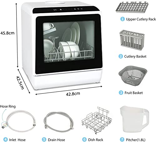 eklipt Table Top Dishwasher - Mini Countertop, 6 Programs