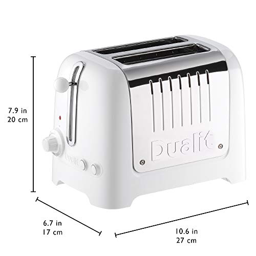 Dualit 2 Slice Lite Toaster, Polished with Black Trim, Bagel & Defrost