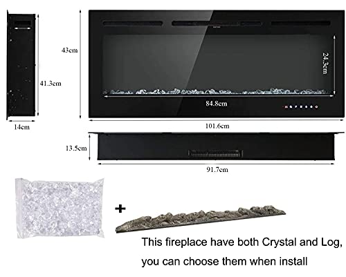 M.C.Haus Electric Fireplace: Touch Screen, Wall Mounted Heater