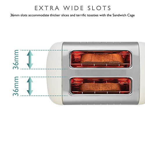 Dualit 2 Slice Lite Toaster, Polished with Black Trim, Bagel & Defrost