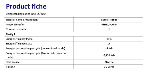 Russell Hobbs 70L Electric Built-in Oven: Black, 5 Functions