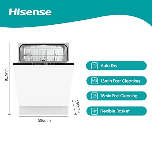 Hisense HS523E15WUK Slimline 10 Places Free Standing Dishwasher White