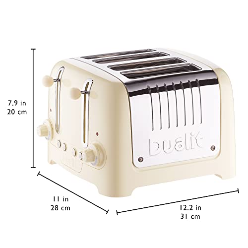 Dualit 2 Slice Lite Toaster, Polished with Black Trim, Bagel & Defrost