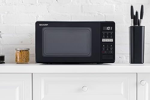 Sharp 17L 700W Black Microwave: 10 Power Levels, Auto Cook, Defrost