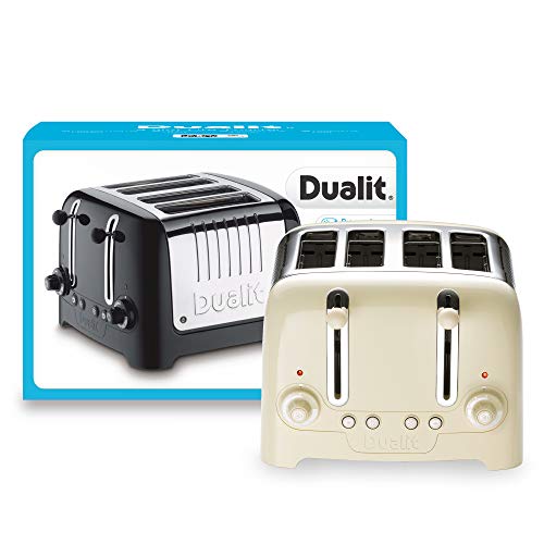 Dualit 2 Slice Lite Toaster, Polished with Black Trim, Bagel & Defrost