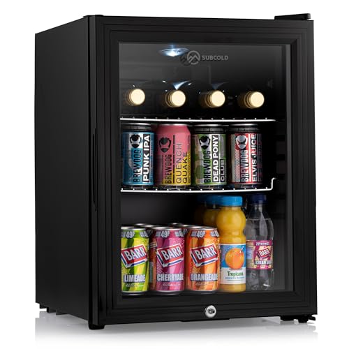 Subcold Super35 LED Mini Fridge - Glass Door, 35L, Black