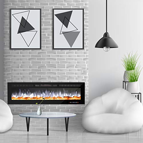 M.C.Haus Electric Fireplace: Touch Screen, Wall Mounted Heater