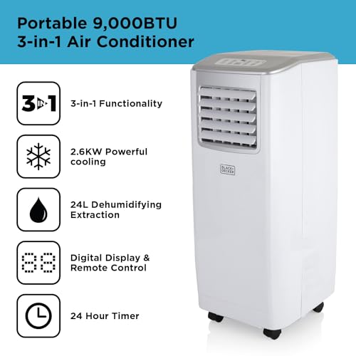 BLACK+DECKER Portable 3-in-1 Air Conditioner | 7000 BTU