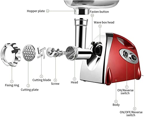 Powerful Electric Meat Grinder - 2800W Copper Motor, Black