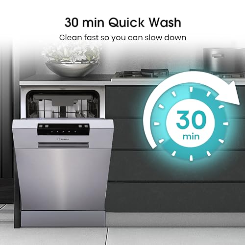 Hisense HS523E15WUK Slimline 10 Places Free Standing Dishwasher White