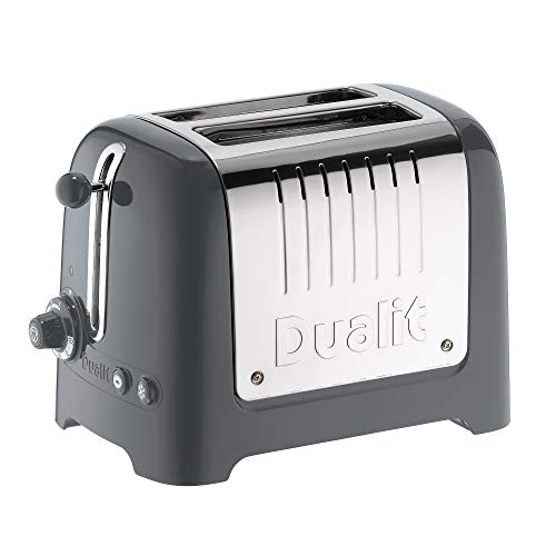 Dualit 2 Slice Lite Toaster, Polished with Black Trim, Bagel & Defrost