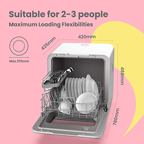 COMFEE' 14 Place Dishwasher, Whisper Quiet 44dB, Stainless Steel