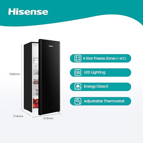 Hisense RR220D4BDE 52cm Retro Fridge, 165L, Auto Defrost, Silver