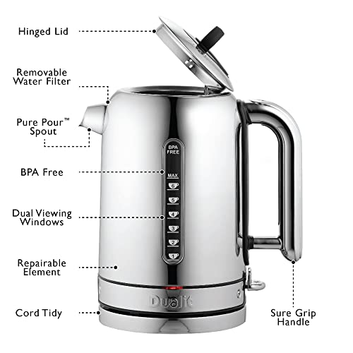 Dualit Classic Polished Stainless Kettle - Quiet Boiling