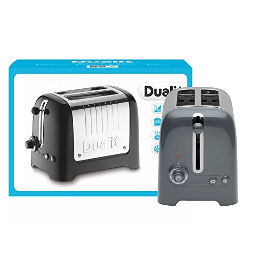 Dualit 2 Slice Lite Toaster, Polished with Black Trim, Bagel & Defrost