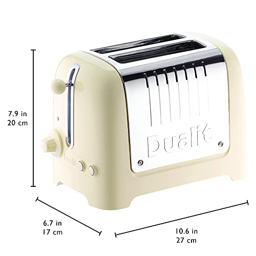 Dualit 2 Slice Lite Toaster, Polished with Black Trim, Bagel & Defrost