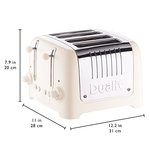 Dualit 2 Slice Lite Toaster, Polished with Black Trim, Bagel & Defrost