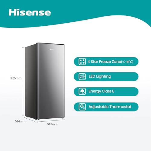 Hisense RR220D4BDE 52cm Retro Fridge, 165L, Auto Defrost, Silver