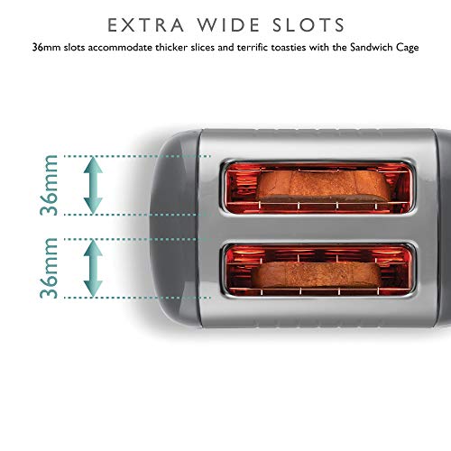 Dualit 2 Slice Lite Toaster, Polished with Black Trim, Bagel & Defrost