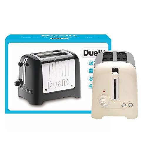 Dualit 2 Slice Lite Toaster, Polished with Black Trim, Bagel & Defrost