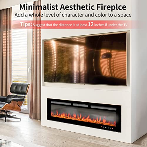 M.C.Haus Electric Fireplace: Touch Screen, Wall Mounted Heater