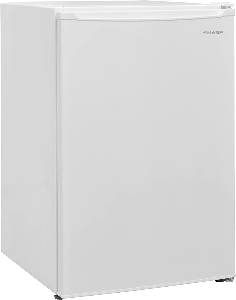 SHARP Freestanding Fridge: Auto Defrost, Reversible Door, 135L, White