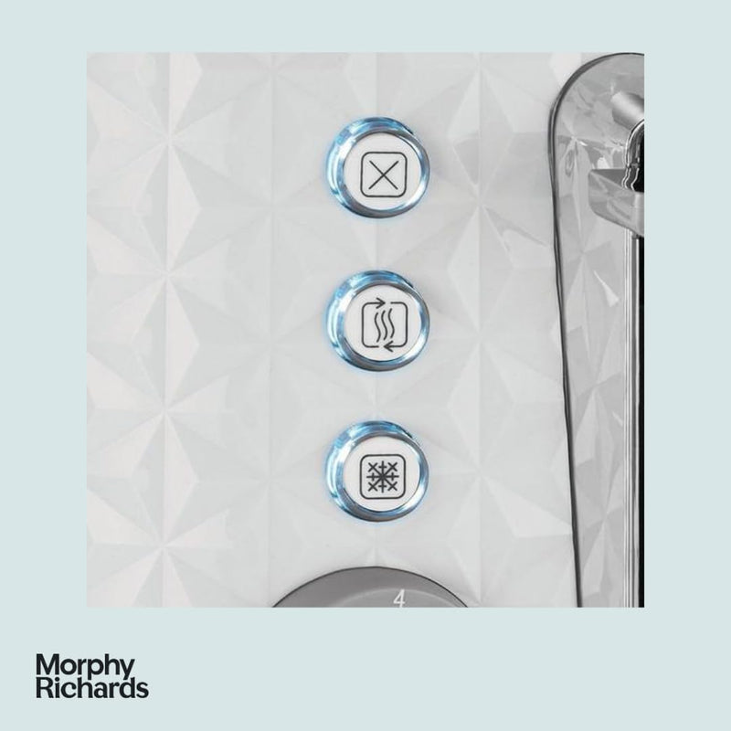 Morphy Richards Vector 4 Slice Toaster, Geometric Design, White