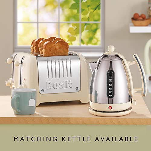 Dualit 2 Slice Lite Toaster, Polished with Black Trim, Bagel & Defrost