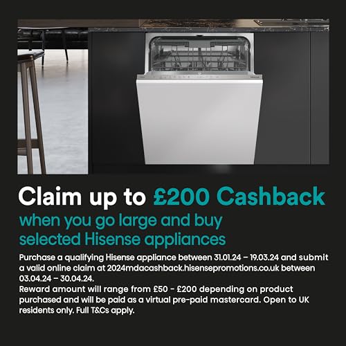 Hisense HS523E15WUK Slimline 10 Places Free Standing Dishwasher White