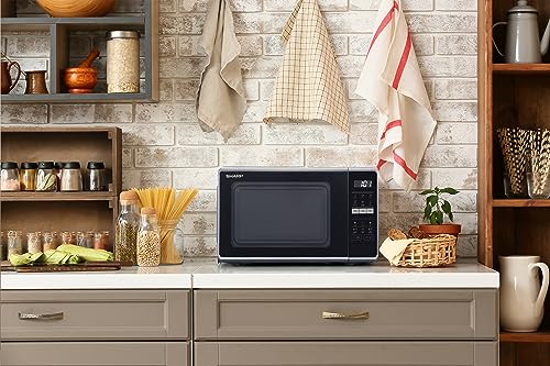 Sharp 17L 700W Black Microwave: 10 Power Levels, Auto Cook, Defrost