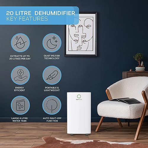 MONHOUSE 25L Digital Dehumidifier: Large Tank, Sleep Mode