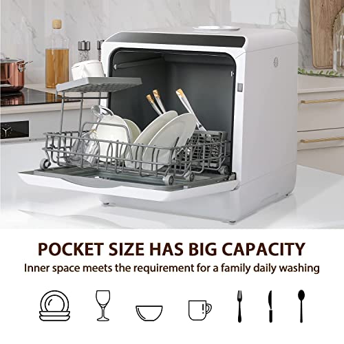 eklipt Table Top Dishwasher - Mini Countertop, 6 Programs