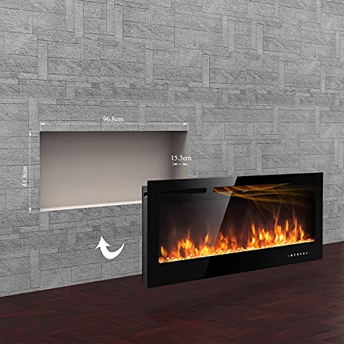 M.C.Haus Electric Fireplace: Touch Screen, Wall Mounted Heater