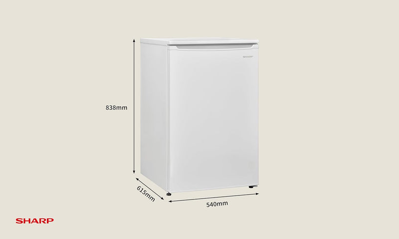 SHARP 54cm Freestanding Under Counter Freezer - Reversible Door, White