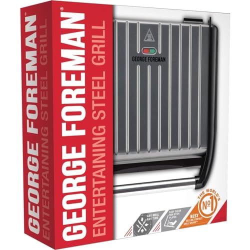 George Foreman Large Steel Grill - Grey, 1850W