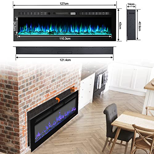 M.C.Haus Electric Fireplace: Touch Screen, Wall Mounted Heater