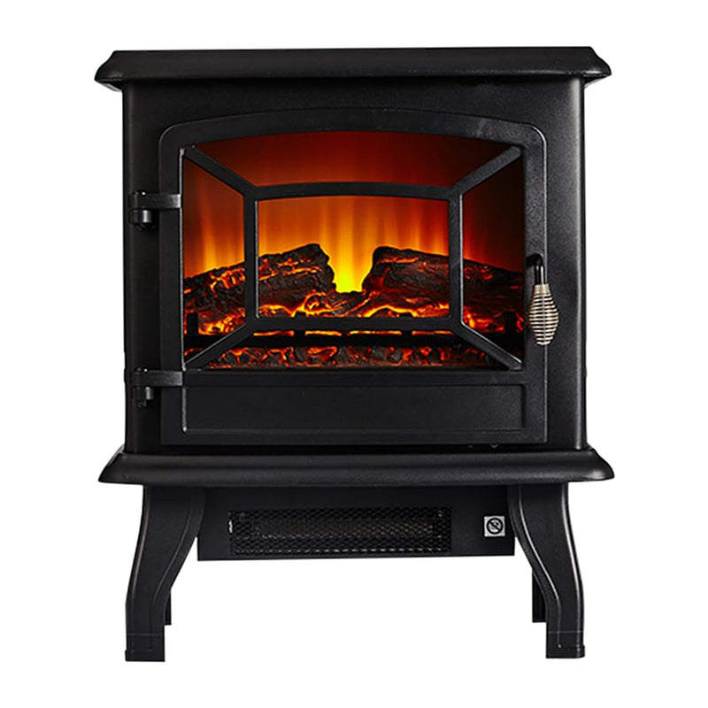 Modern Electric Stove Heater - 2000W LED Flame, Black